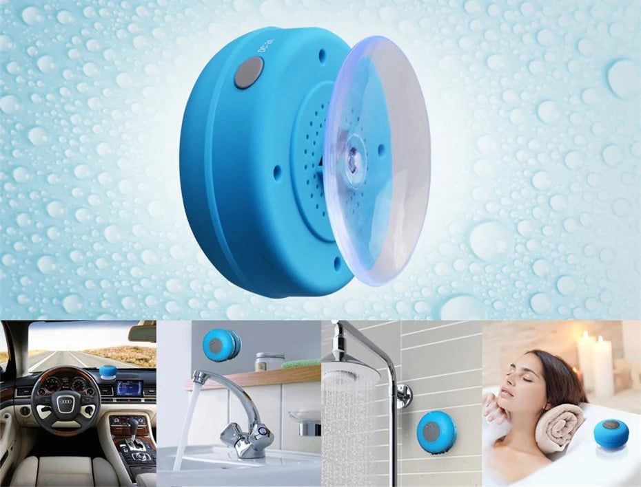 Portable Waterproof Bluetooth Audio Speaker for Shower, Car, and Outdoor Use – Compact Wireless Soundbar for Phones and Hands-Free Calling"