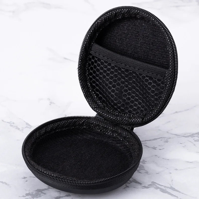 Compact PU Earphone Storage Case – Hard Case for Earbuds, Headphones & Accessories