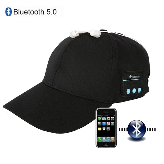 SoundCap Wireless Bluetooth 5.0 Baseball Cap – Stylish Headset with Stereo Earbuds & Mic