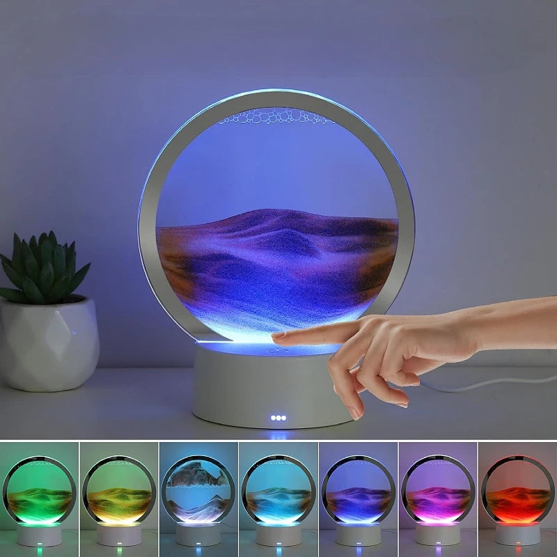 3D Moving Sand Art LED Table Lamp - USB Touch Light!