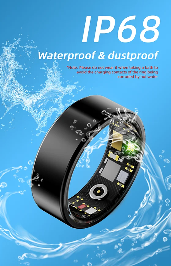 Smart Ring - Heart Rate, Health & Sleep Monitoring, IP68 Waterproof, Multi-Sport Modes, Titanium Steel Shell