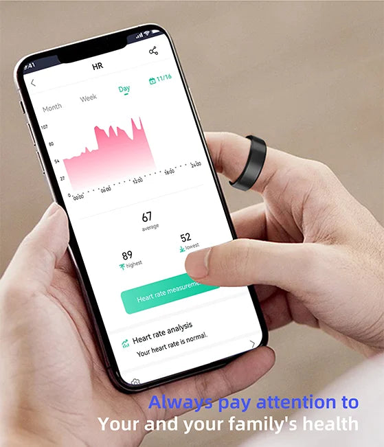 Smart Ring - Heart Rate, Health & Sleep Monitoring, IP68 Waterproof, Multi-Sport Modes, Titanium Steel Shell