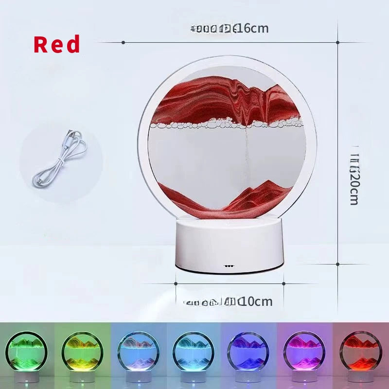 3D Moving Sand Art LED Table Lamp - USB Touch Light!