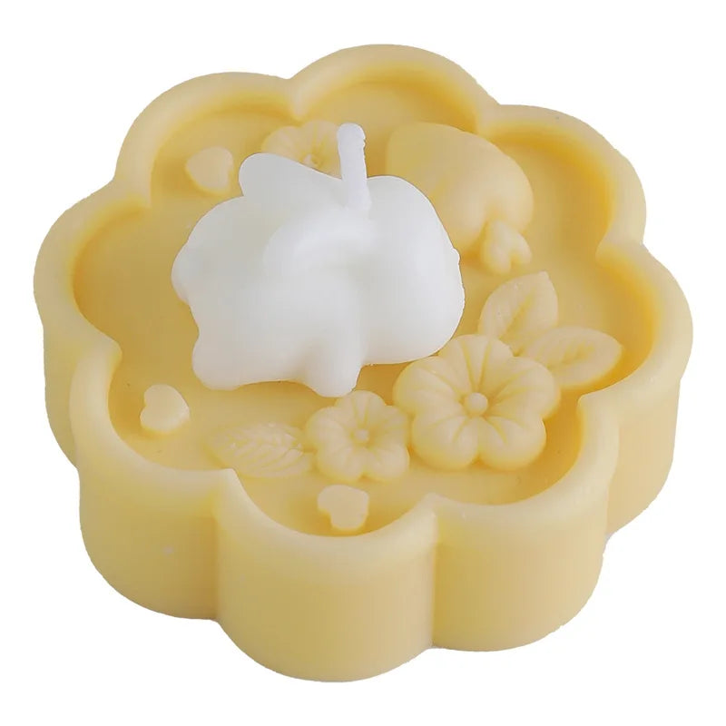 Cute Rabbit Mooncake Osmanthus Scented Candle – Perfect Gift for Mid-Autumn Festival, Relaxation, and Celebration